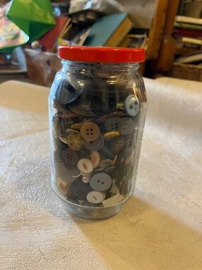 Jar of Mixed Sewing Buttons